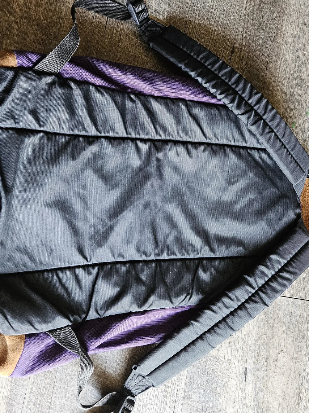 vintage JanSport Purple Canvas Backpack with Suede Base